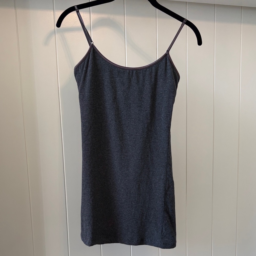 Elegant Charcoal Grey Spaghetti Strap Top/Camisole extra long Medium
